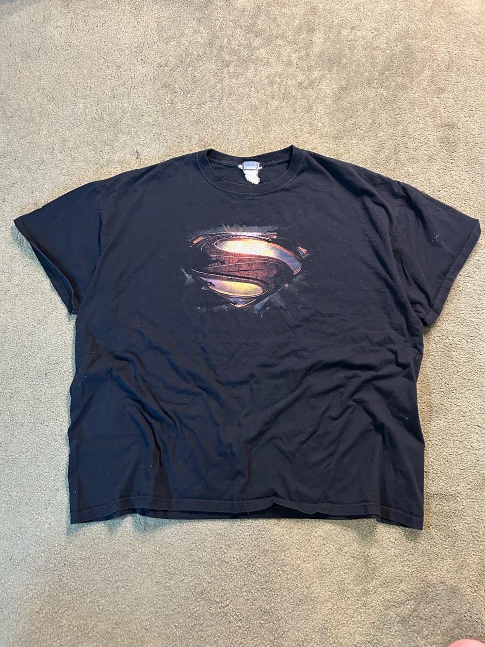 Vintage Superman Man Of Steel T Shirt XXL 2XL Movie Promo Rare Y2K DC Comics